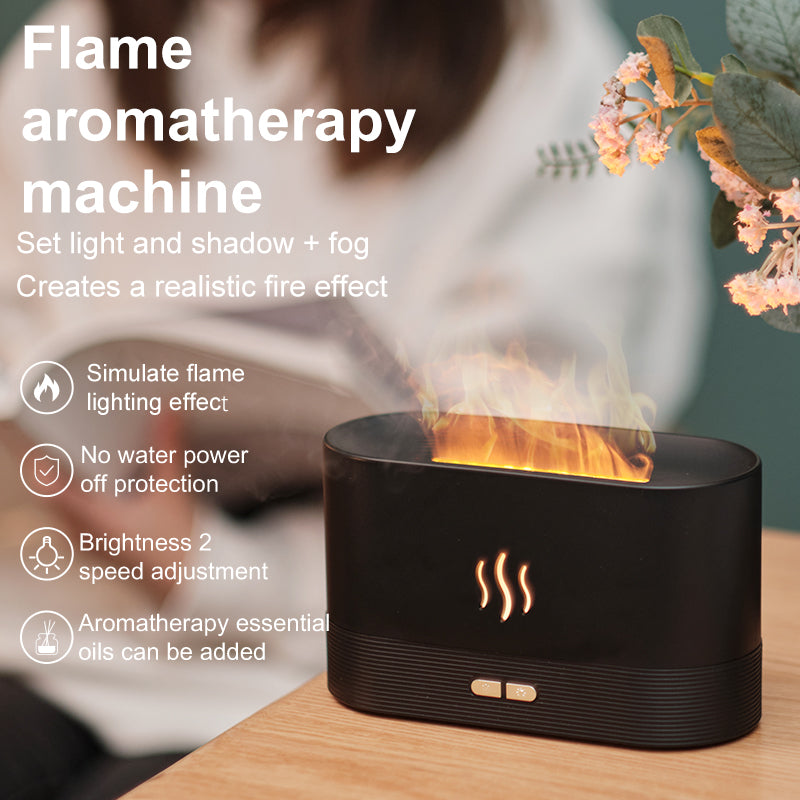 Drop Shipping Factory Direct Sale Fire Flame Humidifier Aroma Diffuser 2022 Air Essential Oil Ultrasonic Humidifier